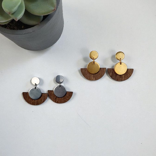 Brincos de Madeira Eclipse